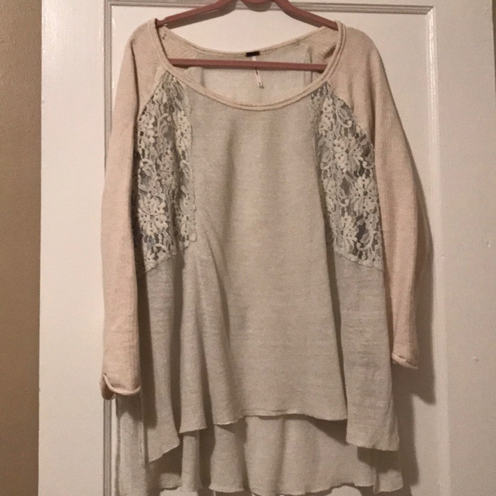 Free People Oversized Lace Sweater